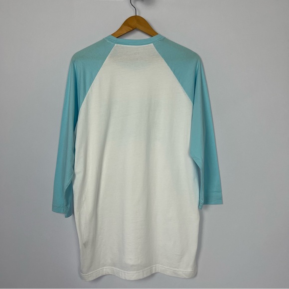 Victorias Secret Pink Large T- Shirt Cotton Love Pink Campus White & Blue - Picture 5 of 10